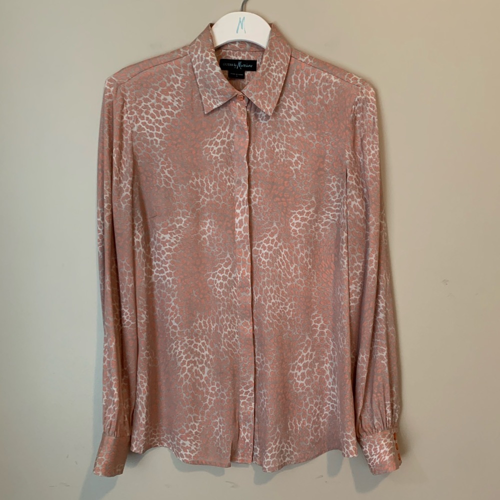 Guess by Marciano size S peach and grey blouse